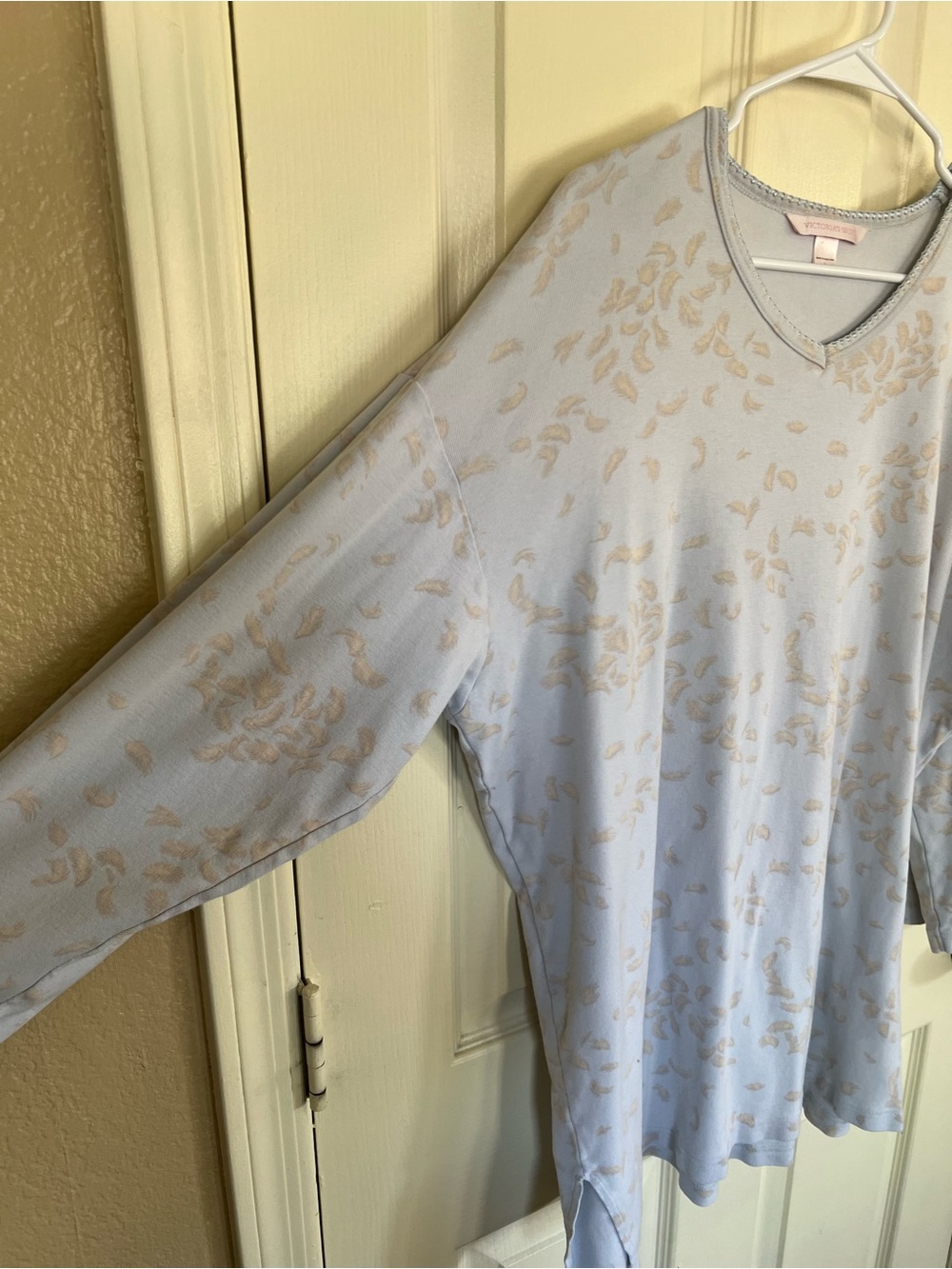 Vintage Victoria’s Secret Blue Floral 100% Cotton Sleep Shirt Nightgown L - Picture 4 of 11